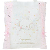 With it's uplifting message, "No matter what you look like, you shine the brightest when you're trying your best!" this rare Angel Cogimyun Shine Bright Tote Bag is a true treat! It features the rarely seen Sanrio character, Cogimyun, as a lovable angel holding a wand  and spreading joy among an uplifting background of shooting stars and hearts. Veil-like curtains held by pink bows add an extra touch of sweet femininity!